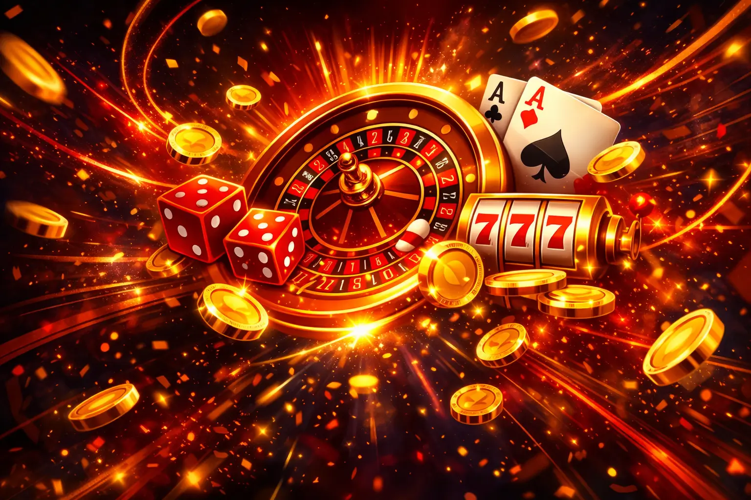 Casino chips, dice, and a roulette wheel — Spinomera social casino games